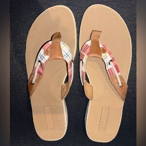 Sperry Plaid and Tan Sandals women size 11